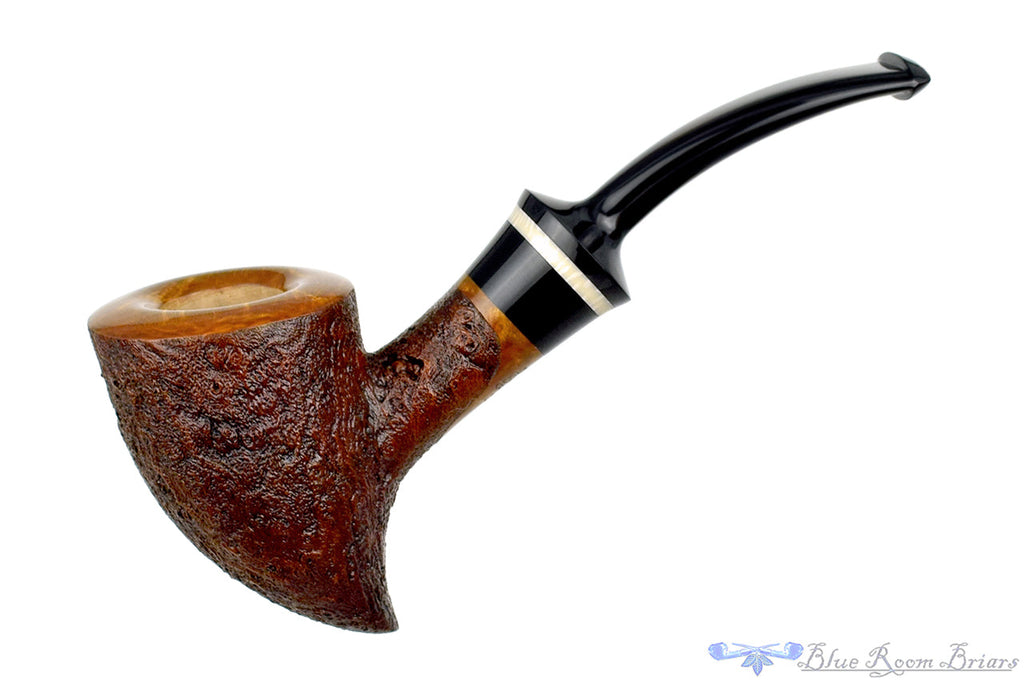 Blue Room Briars is proud to present this Russ Cook Pipe 2307 Sandblast Pickaxe with Ivorite