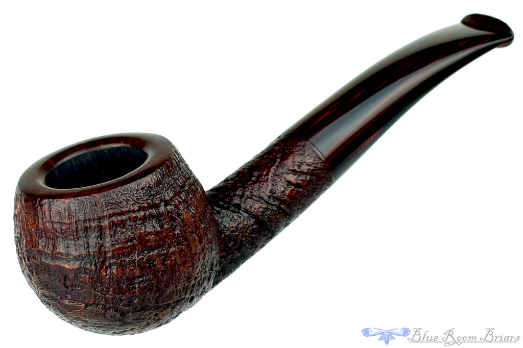 Blue Room Briars is Proud to Present this Ian Nicol Pipe Sandblast Strawberry Wood Author with Brindle