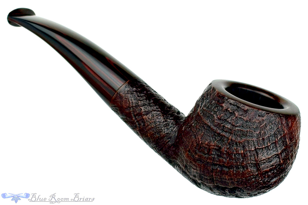 Blue Room Briars is Proud to Present this Ian Nicol Pipe Sandblast Strawberry Wood Author with Brindle