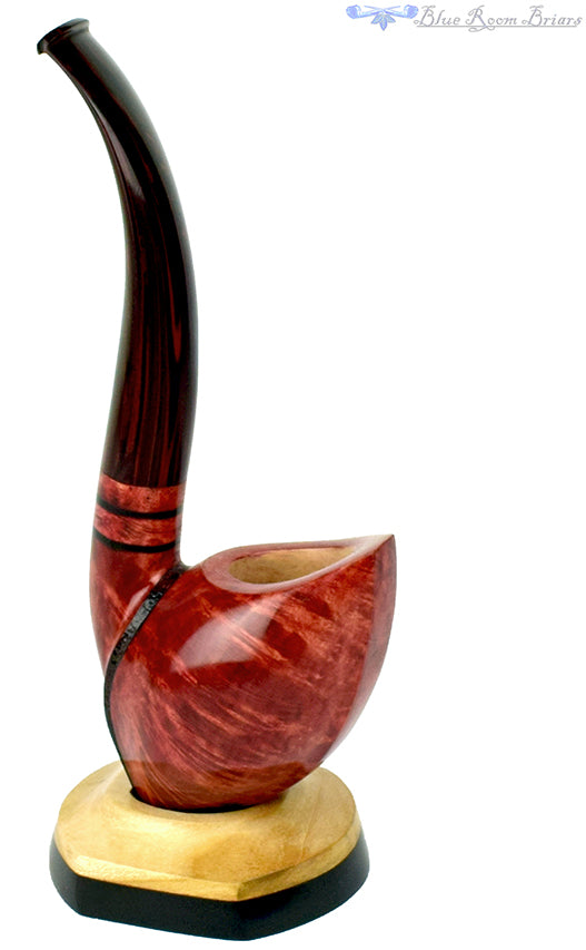 Blue Room Briars is proud to present this Alexa Pipe Full Bent Freehand with Acrylic Stand