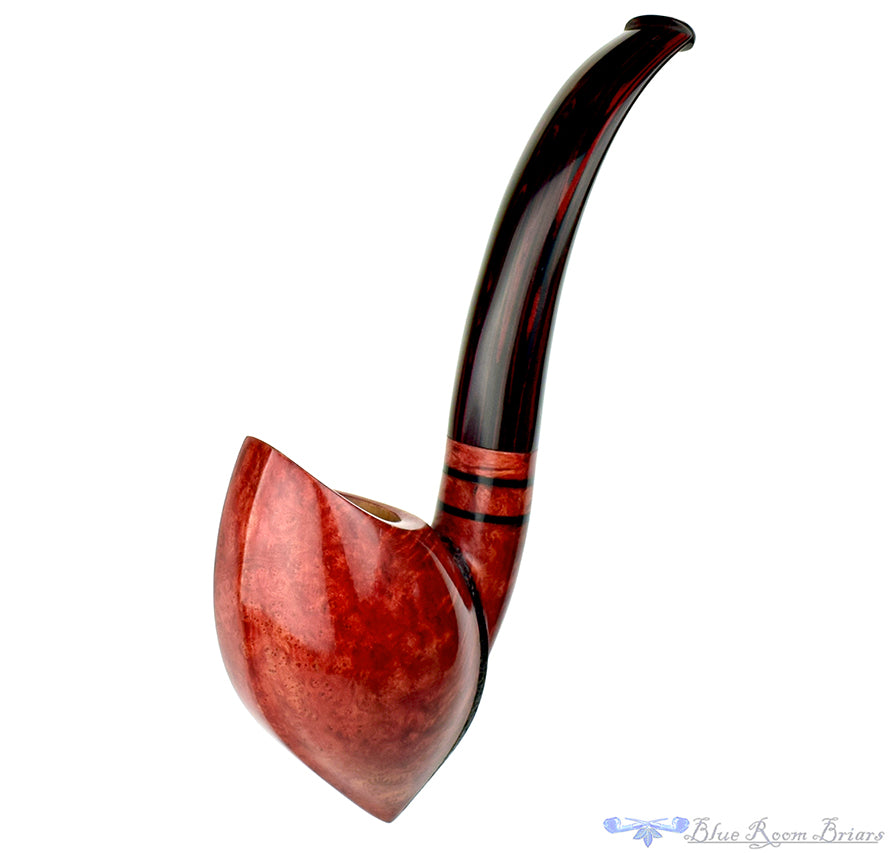 Blue Room Briars is proud to present this Alexa Pipe Full Bent Freehand with Acrylic Stand