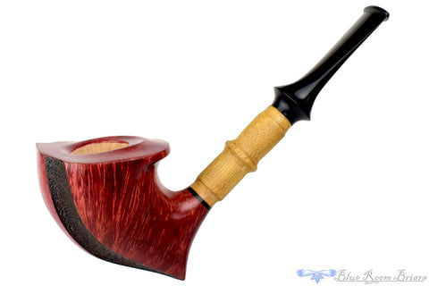 Dragomir Aleksic Pipe Carved Olivewood Apple with Brindle