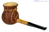 Blue Room Briars is proud to present this Alexa Pipe Olive Wood Carved Tobacco Pouch
