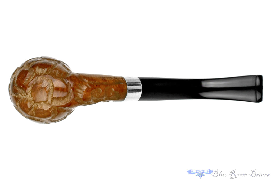 Blue Room Briars is proud to present this Imported Briar Bent Carved Billiard (6mm Filter) with Aluminum Estate Pipe