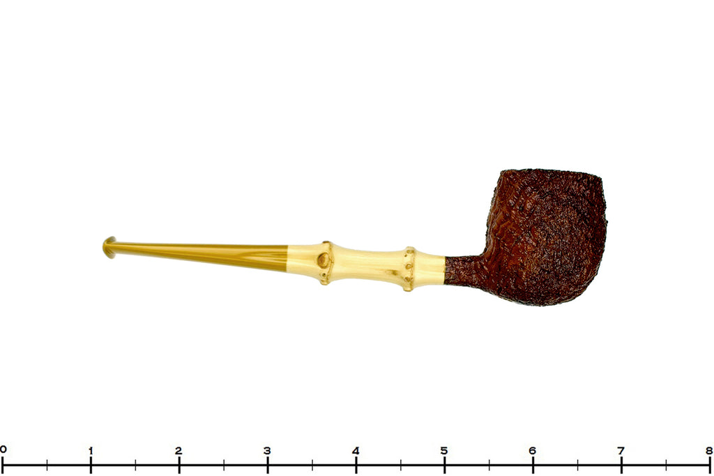 Blue Room Briars is proud to present this Nate King Pipe 388 Brown Blast Apple with Bamboo and Bakelite