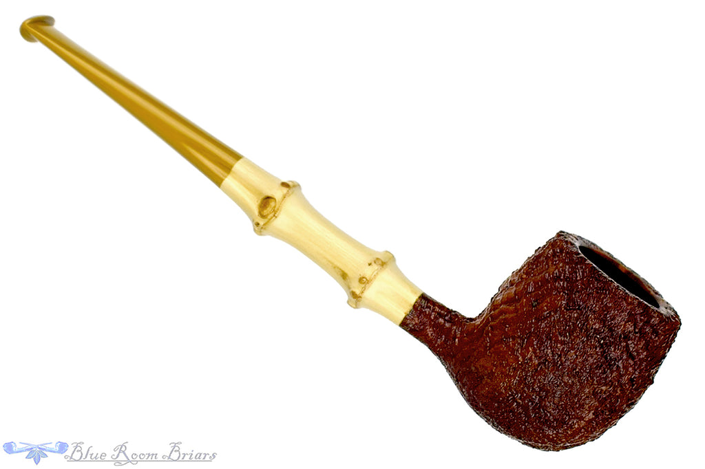 Blue Room Briars is proud to present this Nate King Pipe 388 Brown Blast Apple with Bamboo and Bakelite