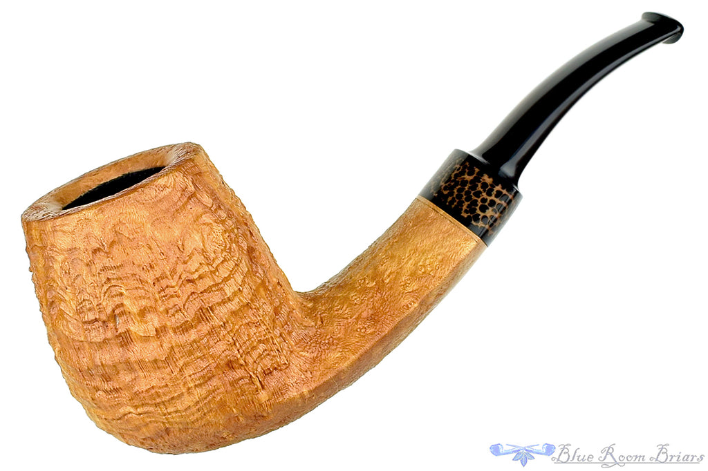 Blue Room Briars is proud to present this Jesse Jones Pipe Tan Blast 1/4 Bent Egg with Palm Wood