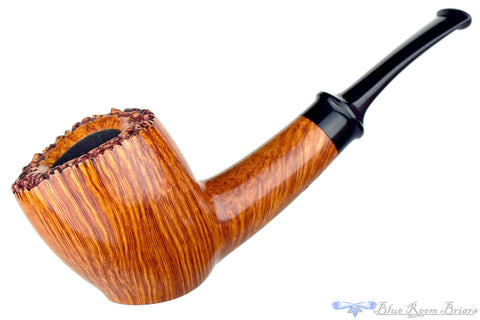 Nate King Pipe 679 Bent Ring Blast Paneled Dublin with Brindle and Plateau