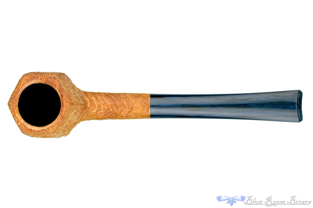 Blue Room Briars is proud to present this Jesse Jones Pipe Tan Blast Panel Billiard with Blue Brindle