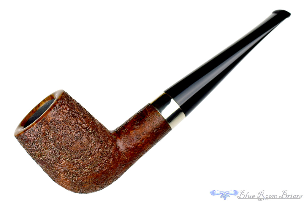 Blue Room Briars is proud to present this Joe Hinkle Pipe Magnum Sandblast Billiard with Silver Band