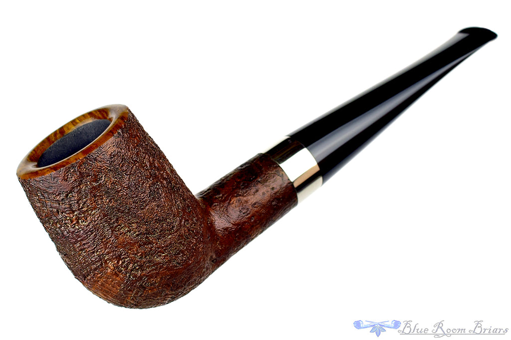 Blue Room Briars is proud to present this Joe Hinkle Pipe Magnum Sandblast Billiard with Silver Band