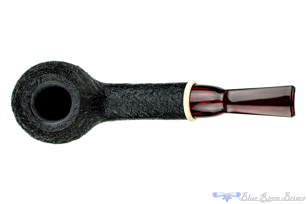 Blue Room Briars is proud to present this Bill Shalosky Pipe 360 1/4 Bent Ring Blast Teapot with Antler