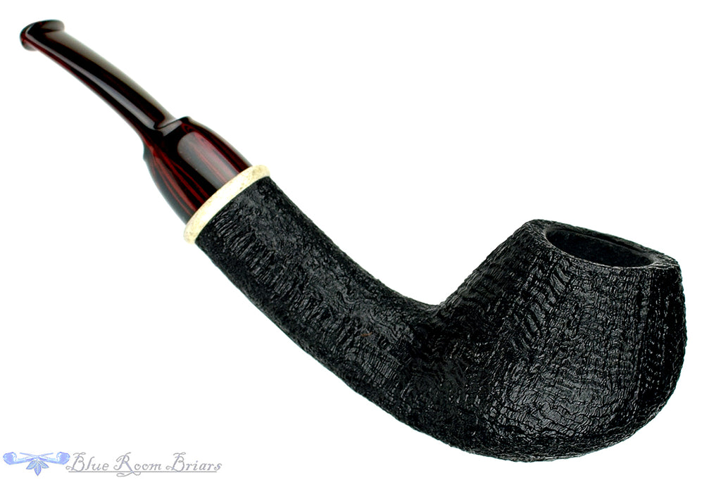 Blue Room Briars is proud to present this Bill Shalosky Pipe 360 1/4 Bent Ring Blast Teapot with Antler