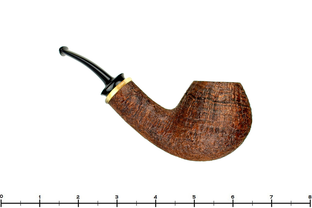 Blue Room Briars is proud to present this Bill Shalosky Pipe 361 1/2 Bent Ring Blast Apple with Horn