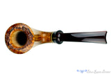 Blue Room Briars is proud to present this Marek Kando Pipe 1/4 Bent Dublin with Buffalo Horn