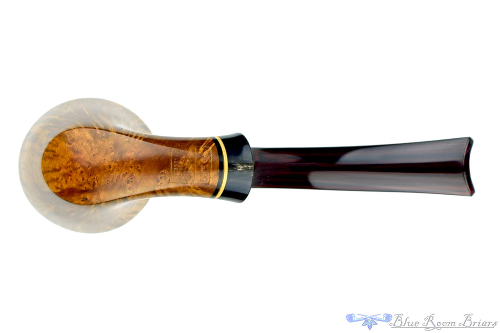 Blue Room Briars is proud to present this Marek Kando Pipe 1/4 Bent Dublin with Buffalo Horn