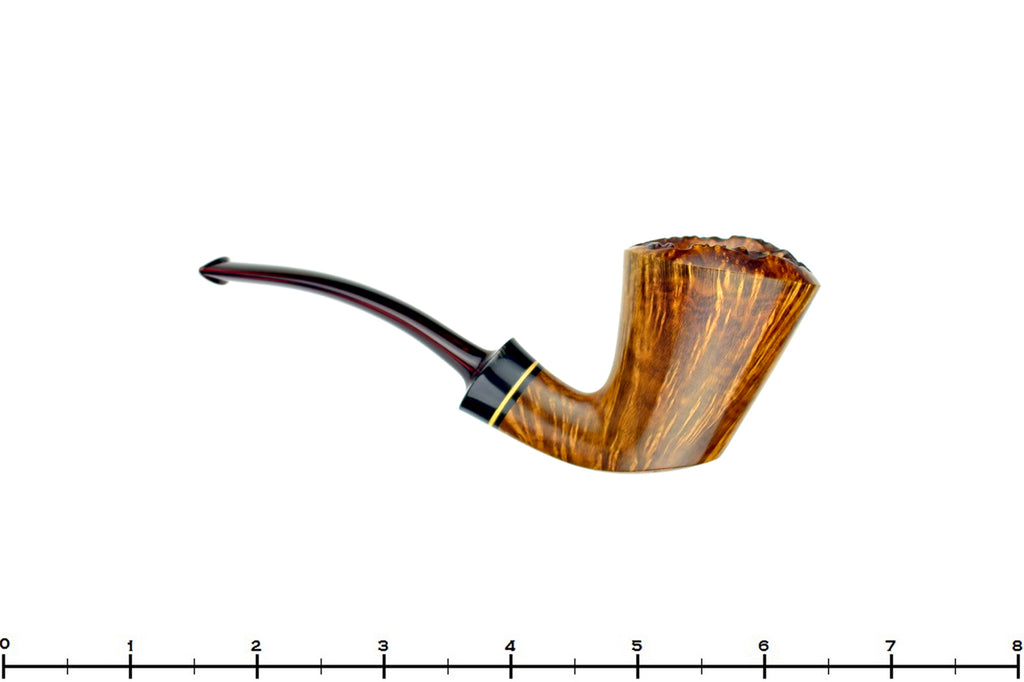 Blue Room Briars is proud to present this Marek Kando Pipe 1/4 Bent Dublin with Buffalo Horn