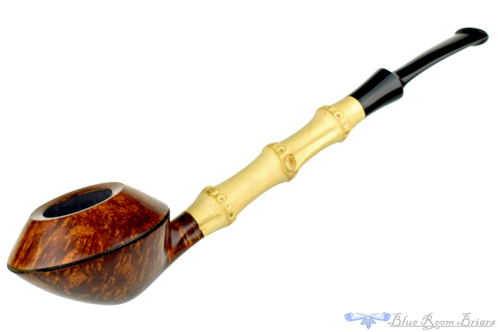 Blue Room Briars is proud to present this Sabina Santos Pipe 1/8 Bent Bamboo Rhodesian