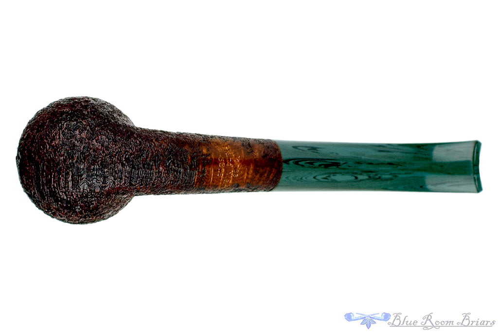 Blue Room Briars is proud to present this Jesse Jones Pipe 1/4 Bent Sandblast Billiard with Jade Brindle