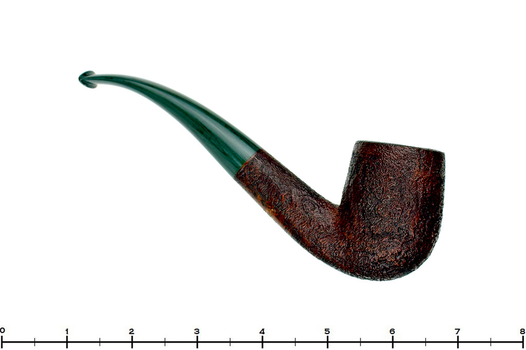 Blue Room Briars is proud to present this Jesse Jones Pipe 1/4 Bent Sandblast Billiard with Jade Brindle