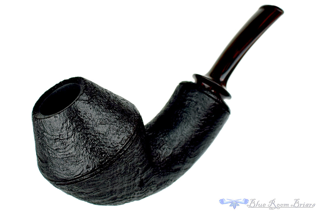 Blue Room Briars is proud to present this Thomas James Pipe Bent Black Blast Tall Rhodesian with Cumberland