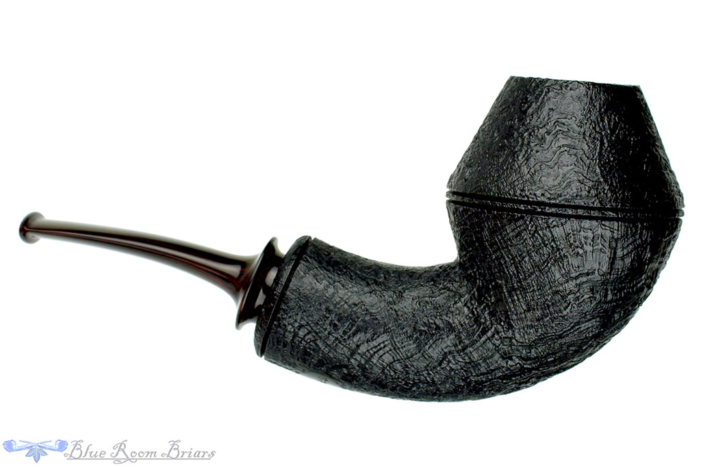 Blue Room Briars is proud to present this Thomas James Pipe Bent Black Blast Tall Rhodesian with Cumberland