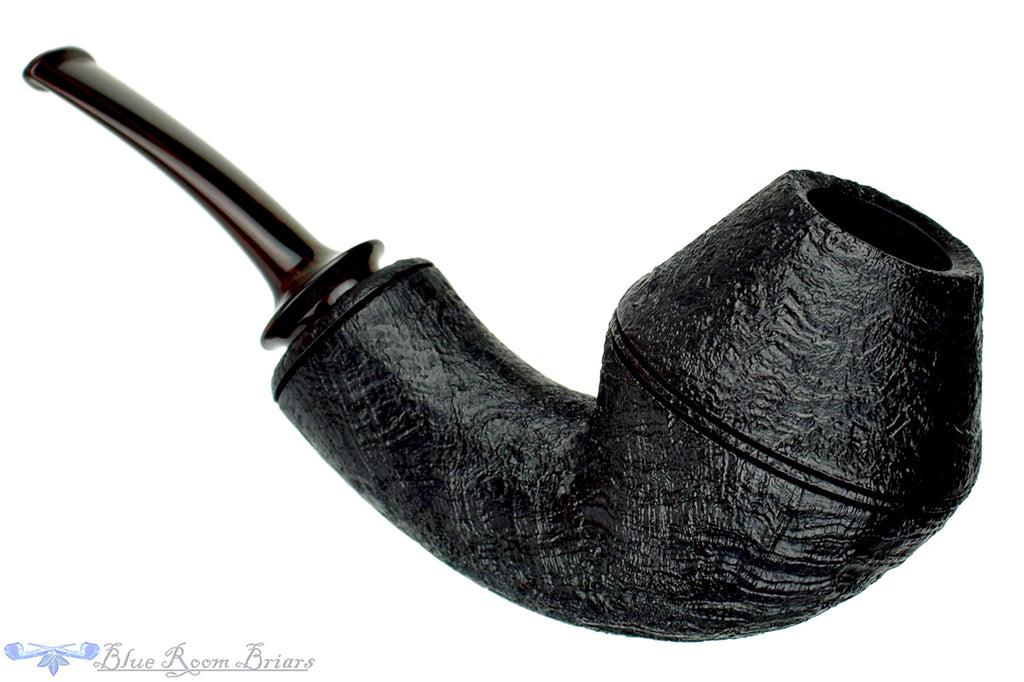 Blue Room Briars is proud to present this Thomas James Pipe Bent Black Blast Tall Rhodesian with Cumberland