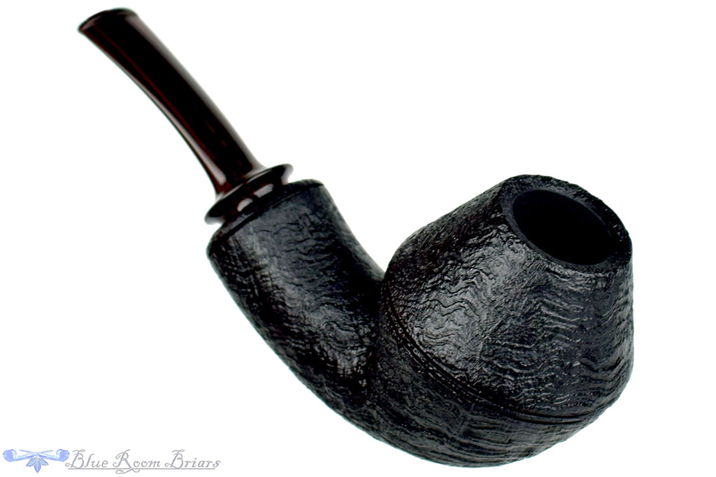 Blue Room Briars is proud to present this Thomas James Pipe Bent Black Blast Tall Rhodesian with Cumberland