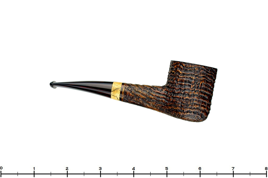 Blue Room Briars is proud to present this Jerry Crawford Pipe Ring Blast Hawkbill Billiard with Spalted Tamarind and Cumberland