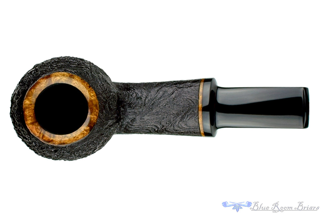 Blue Room Briars is proud to present this Jerry Crawford Pipe 1/4 Bent Black Blast Teapot with Oval Shank