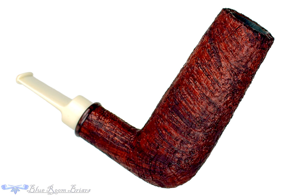 Blue Room Briars is proud to present this Bill Shalosky Pipe 369 Sandblast Scalp Torcher with Kingwood and Custom Bamboo Tamper