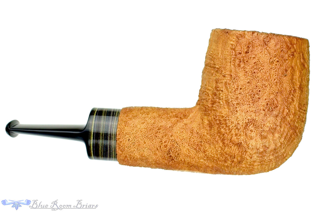 Blue Room Briars is proud to present this Bill Shalosky Pipe 377 Tan Blast Billiard with Fordite