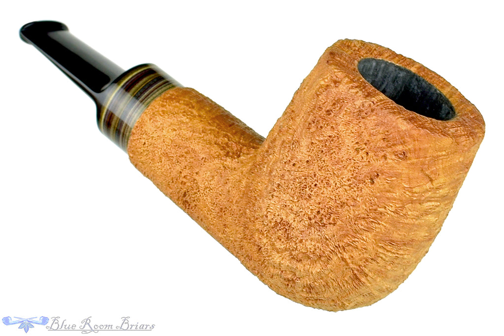 Blue Room Briars is proud to present this Bill Shalosky Pipe 377 Tan Blast Billiard with Fordite