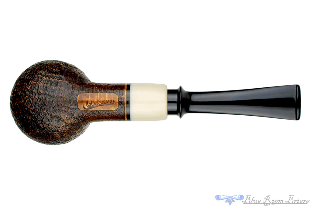 Blue Room Briars is proud to present this Charl Goussard Pipe Sandblast Danish Billiard with Faux Ivory