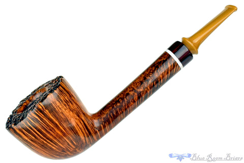 Tom Richard Pipe Tan Blast Apple with Rosewood and Purple Brindle