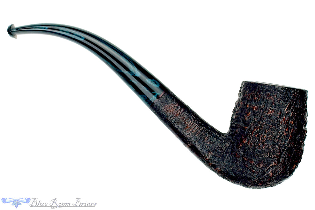 Jesse Jones Pipe 1/4 Bent Ring Blast Billiard with Blue Brindle