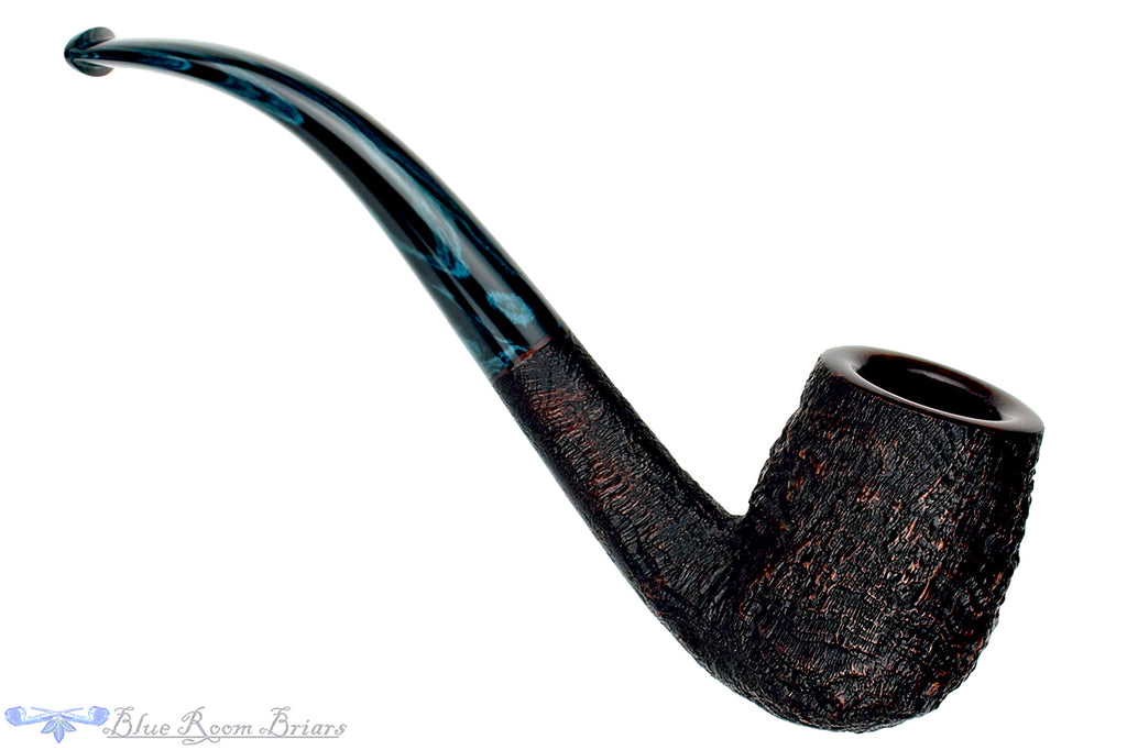 Jesse Jones Pipe 1/4 Bent Ring Blast Billiard with Blue Brindle