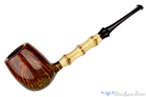 Nate King Pipe 878 Natural Crosscut Prince with Bamboo and Bakelite Stem