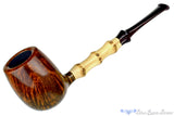 Blue Room Briars is proud to present this Nate King Pipe 442 Smooth Billiard with Bamboo and Brindle