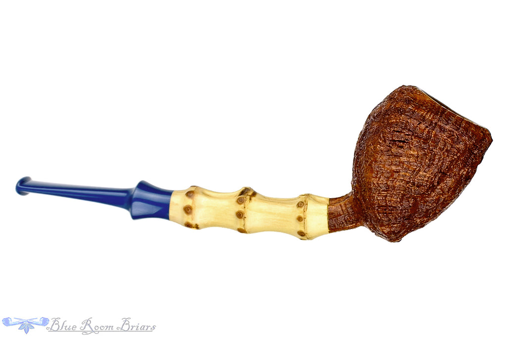 Blue Room Briars is proud to present this Nate King Pipe 436 Tan Blast Sphinx with Bamboo and Bakelite