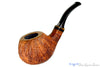 Blue Room Briars is proud to present this Steve Morrisette Pipe 1/2 Bent Tan Blast Tomato with Mother of Pearl Inlay