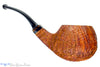 Blue Room Briars is proud to present this Steve Morrisette Pipe 1/2 Bent Tan Blast Tomato with Mother of Pearl Inlay