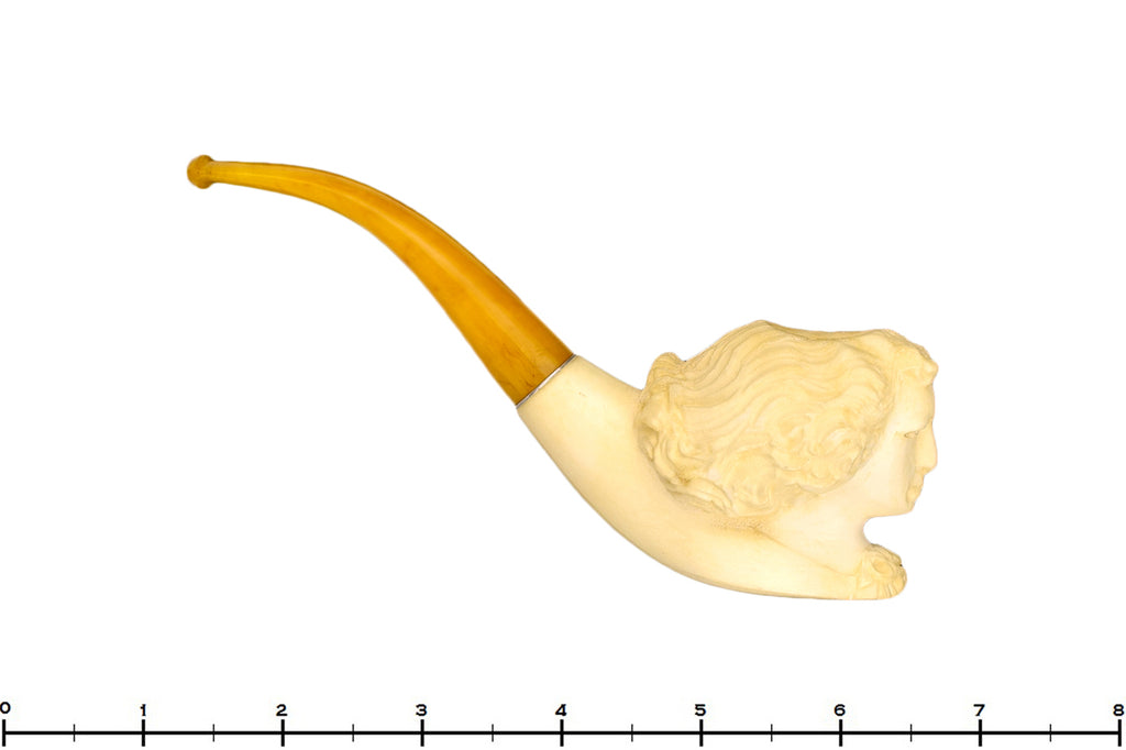 Blue Room Briars is proud to present this Meerschaum 1/2 Bent Figural with Bakelite Stem UNSMOKED Estate Pipe