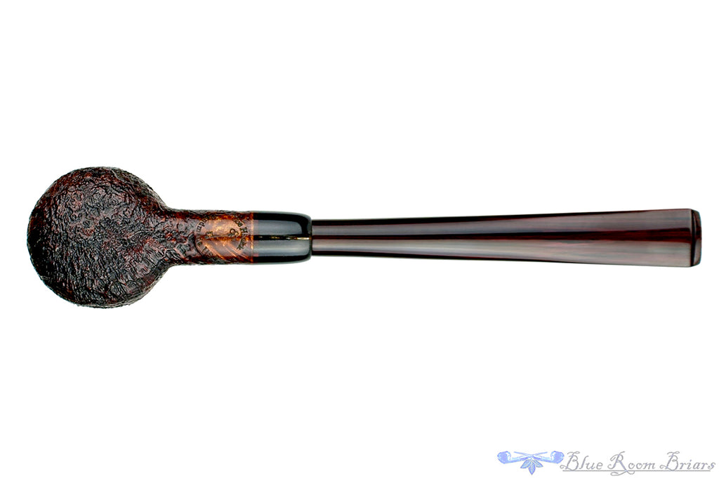 Blue Room Briars is proud to present this Joe Hinkle Pipe Sandblast Prince with Buffalo Horn Ferrule and Brindle