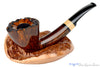 Blue Room Briars is proud to present this Thomas James Pipe Half Saddle Dublin with French Boxwood and Briar Stand