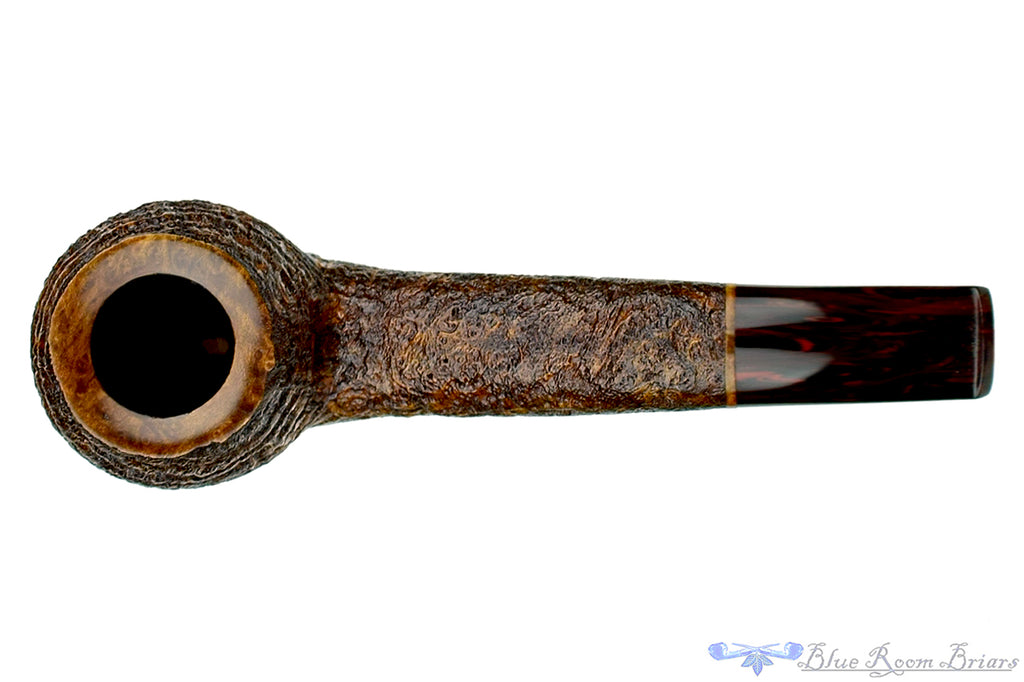 Blue Room Briars is proud to present this Jerry Crawford Pipe Ring Blast Hawkbill with Brindle