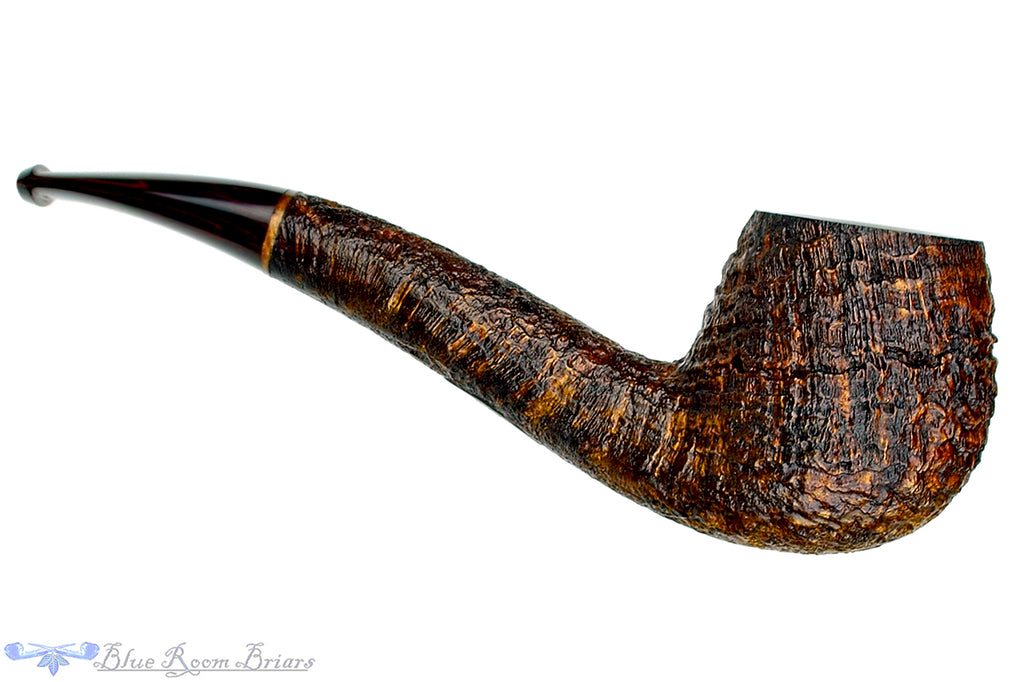 Blue Room Briars is proud to present this Jerry Crawford Pipe Ring Blast Hawkbill with Brindle