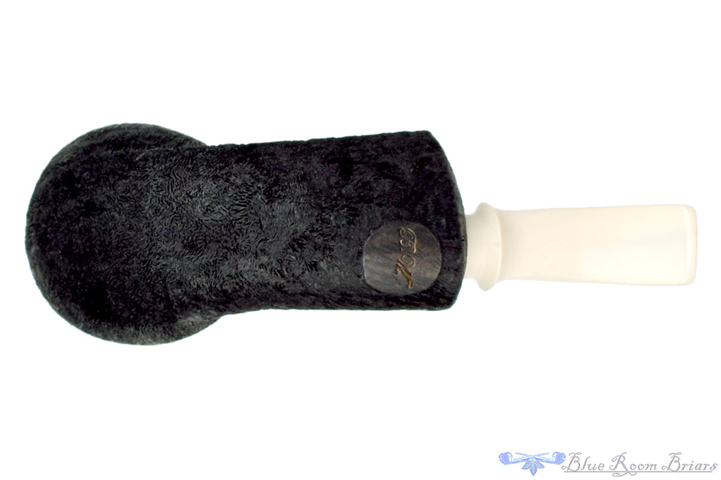 Blue Room Briars is proud to present this Benjamin Westerheide Pipe 1/4 Bent Reverse Calabash Driftwood Egg with Teardrop Shank and Military Mount