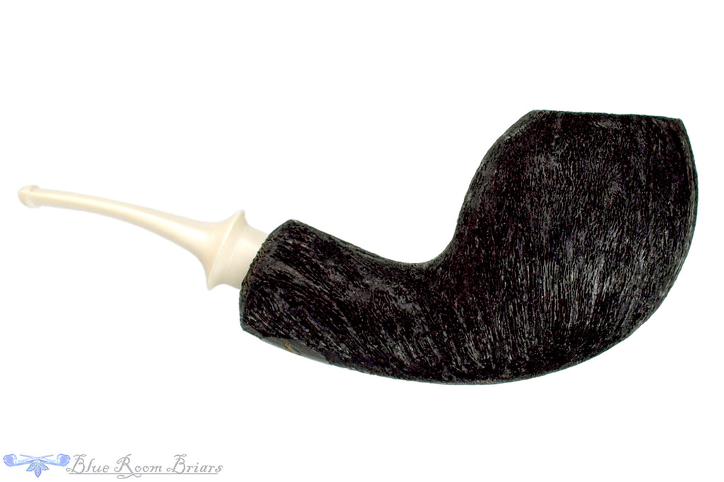 Blue Room Briars is proud to present this Benjamin Westerheide Pipe 1/4 Bent Reverse Calabash Driftwood Egg with Teardrop Shank and Military Mount