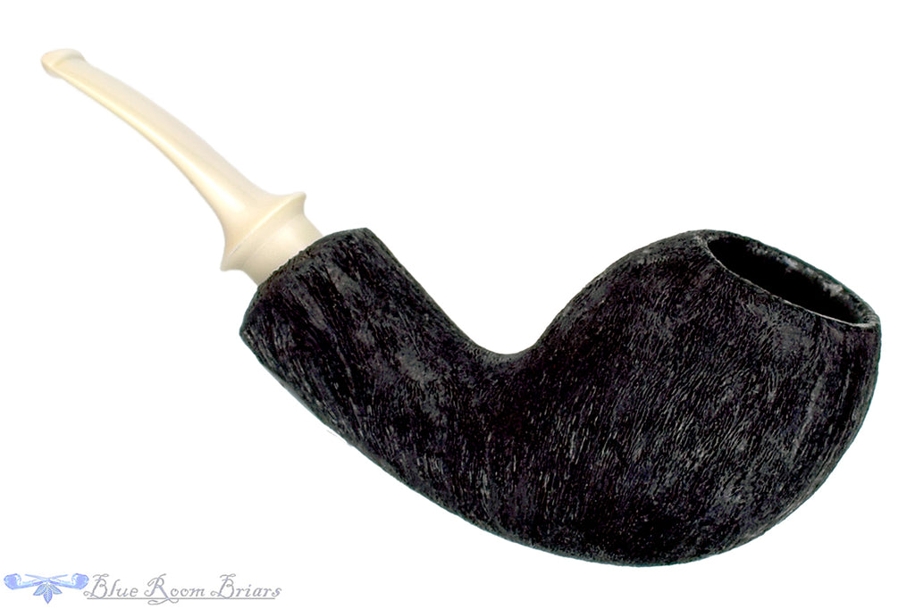 Blue Room Briars is proud to present this Benjamin Westerheide Pipe 1/4 Bent Reverse Calabash Driftwood Egg with Teardrop Shank and Military Mount